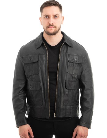  Γνήσιο Ανδρικό Δερμάτινο Μπουφάν - Z612