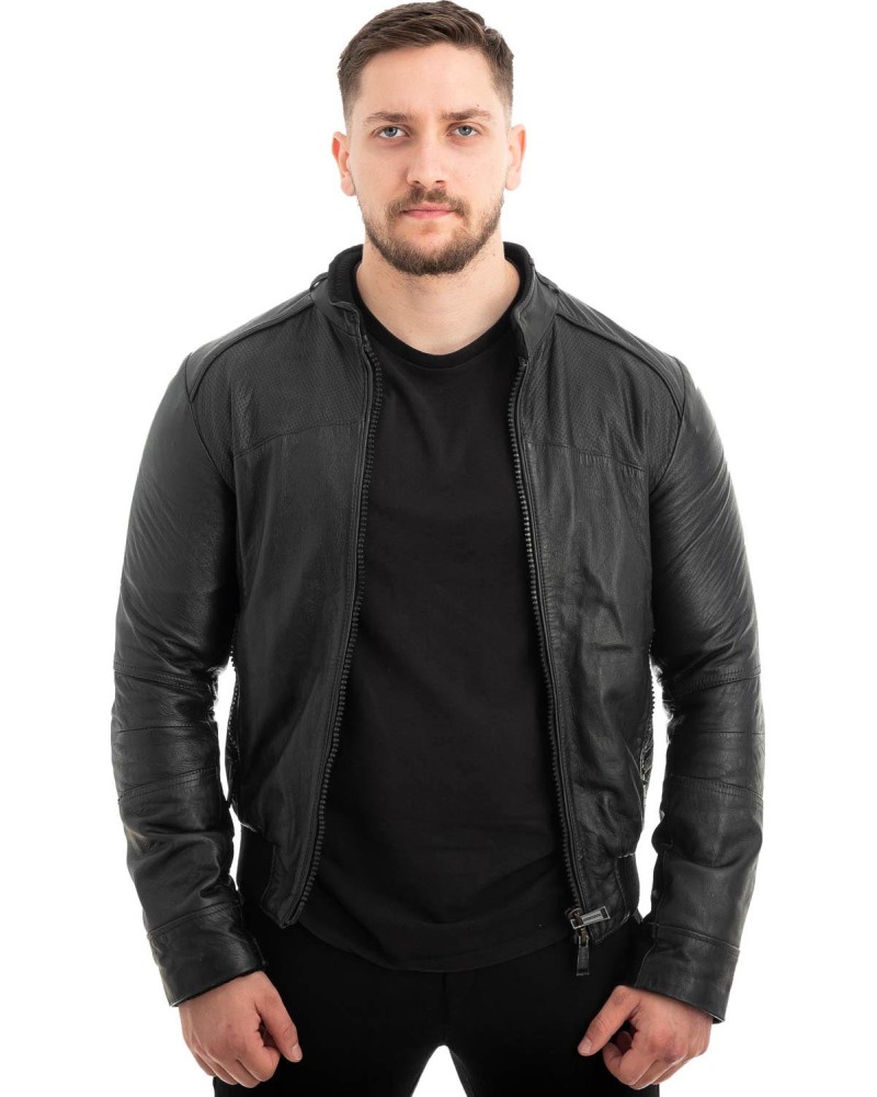  Γνήσιο Ανδρικό Δερμάτινο Μπουφάν - Z614