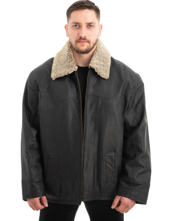  Γνήσιο Ανδρικό Δερμάτινο Μπουφάν - Z619