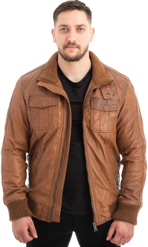  Γνήσιο Ανδρικό Δερμάτινο Μπουφάν - Z620