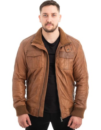  Γνήσιο Ανδρικό Δερμάτινο Μπουφάν - Z620