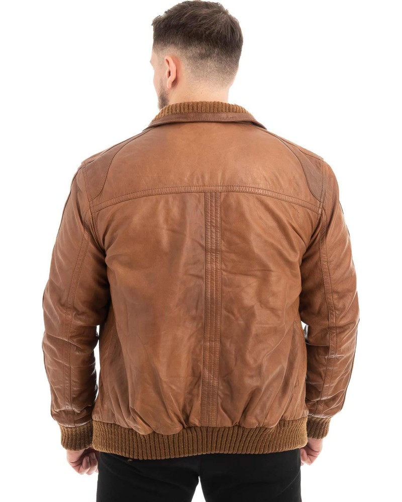  Γνήσιο Ανδρικό Δερμάτινο Μπουφάν - Z620