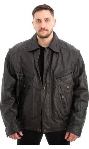  Γνήσιο Ανδρικό Δερμάτινο Μπουφάν - Z622