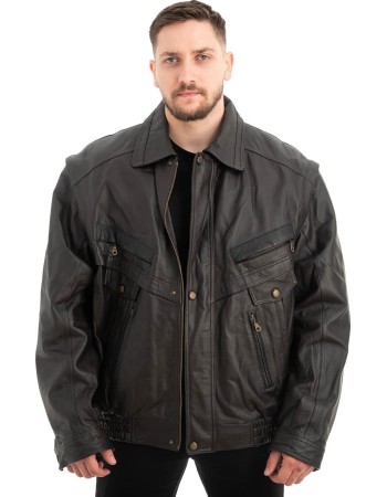  Γνήσιο Ανδρικό Δερμάτινο Μπουφάν - Z622
