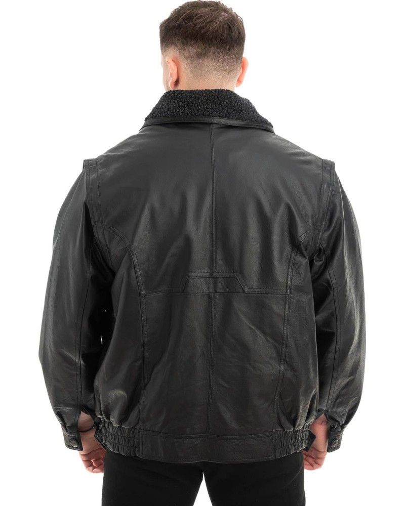  Γνήσιο Ανδρικό Δερμάτινο Μπουφάν - Z624