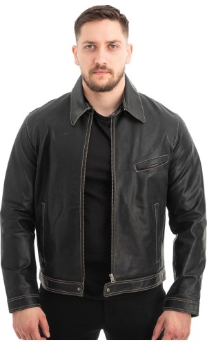  Γνήσιο Ανδρικό Δερμάτινο Μπουφάν - Z625