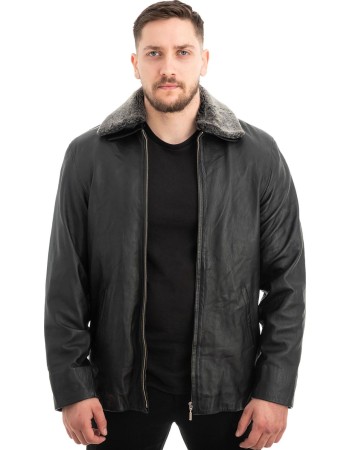  Γνήσιο Ανδρικό Δερμάτινο Μπουφάν - Z627
