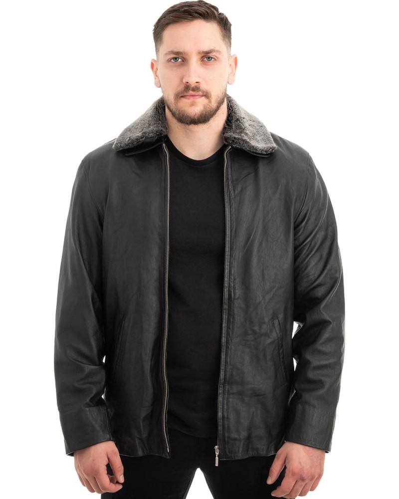  Γνήσιο Ανδρικό Δερμάτινο Μπουφάν - Z627