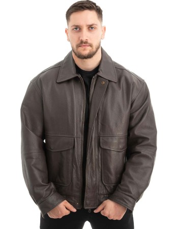  Γνήσιο Ανδρικό Δερμάτινο Μπουφάν - Z633
