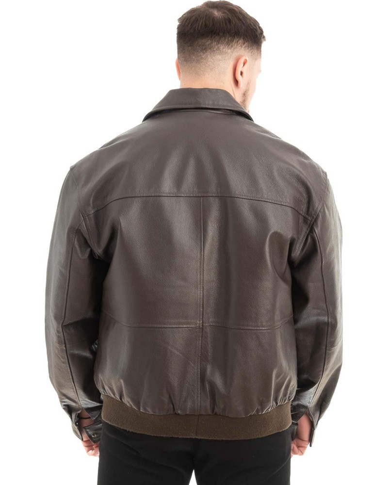  Γνήσιο Ανδρικό Δερμάτινο Μπουφάν - Z633
