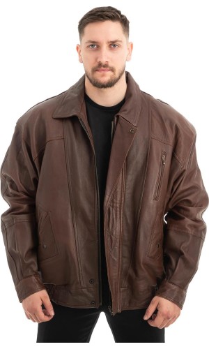  Γνήσιο Ανδρικό Δερμάτινο Μπουφάν - Z634