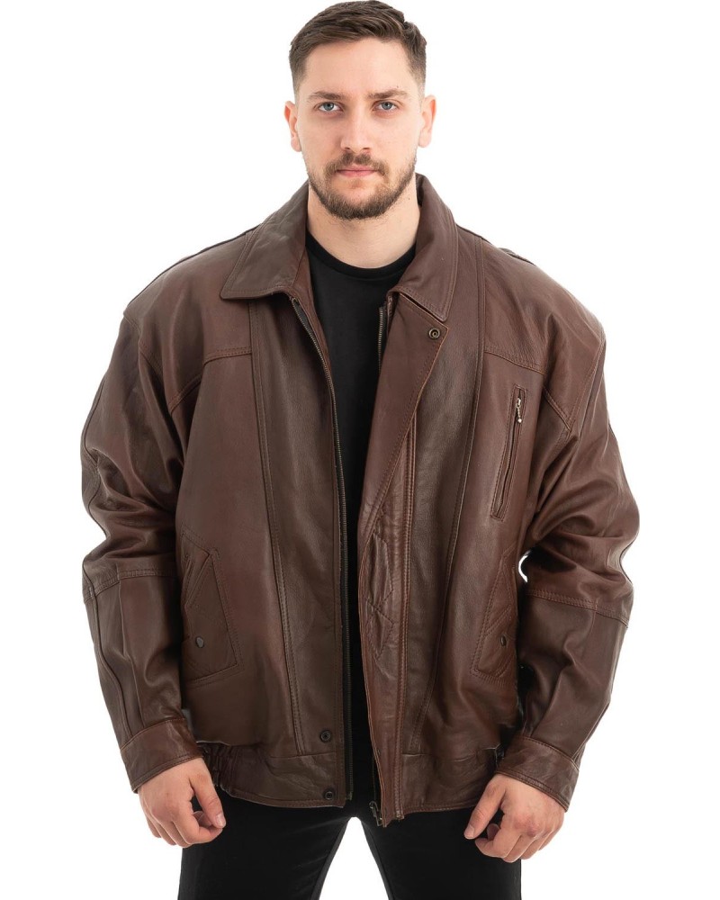  Γνήσιο Ανδρικό Δερμάτινο Μπουφάν - Z634