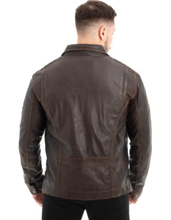  Γνήσιο Ανδρικό Δερμάτινο Μπουφάν - Z640