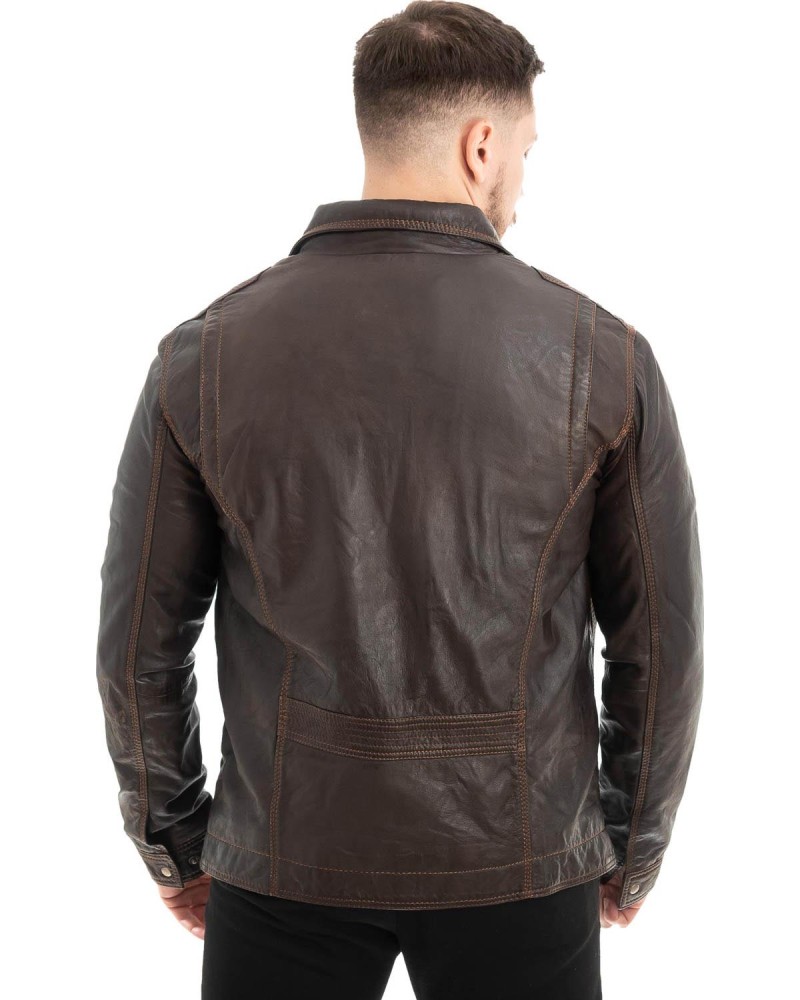  Γνήσιο Ανδρικό Δερμάτινο Μπουφάν - Z640