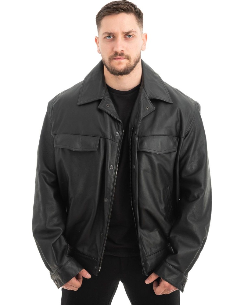  Γνήσιο Ανδρικό Δερμάτινο Μπουφάν - Z644
