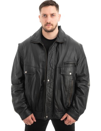  Γνήσιο Ανδρικό Δερμάτινο Μπουφάν - Z645
