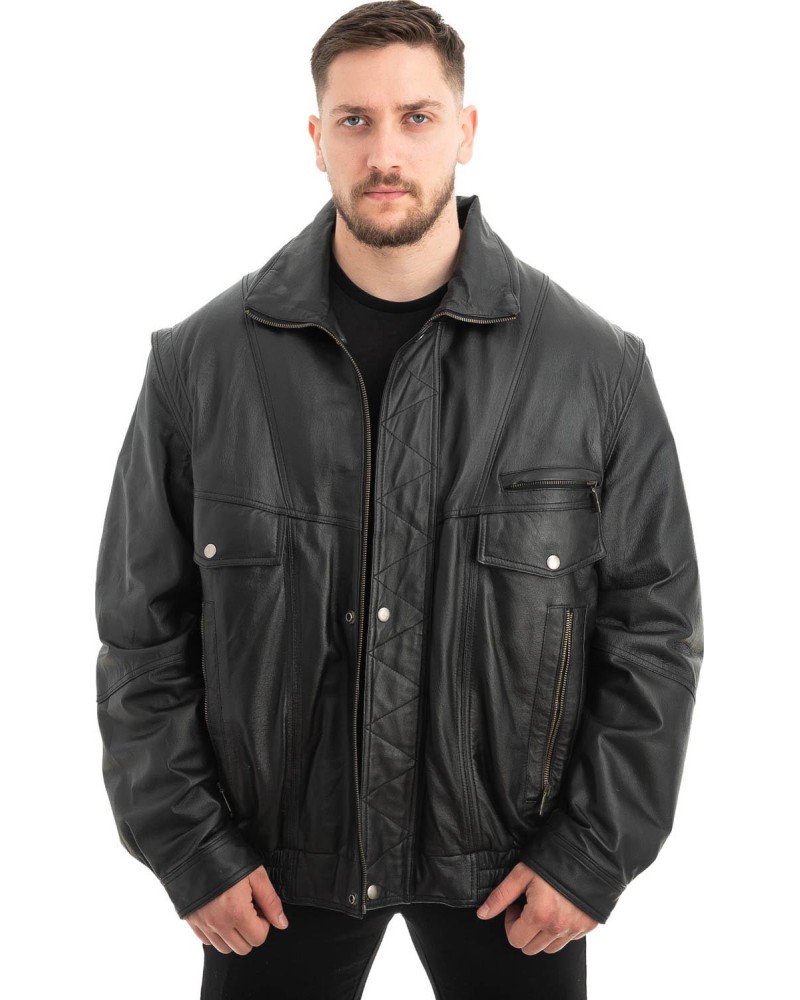  Γνήσιο Ανδρικό Δερμάτινο Μπουφάν - Z645