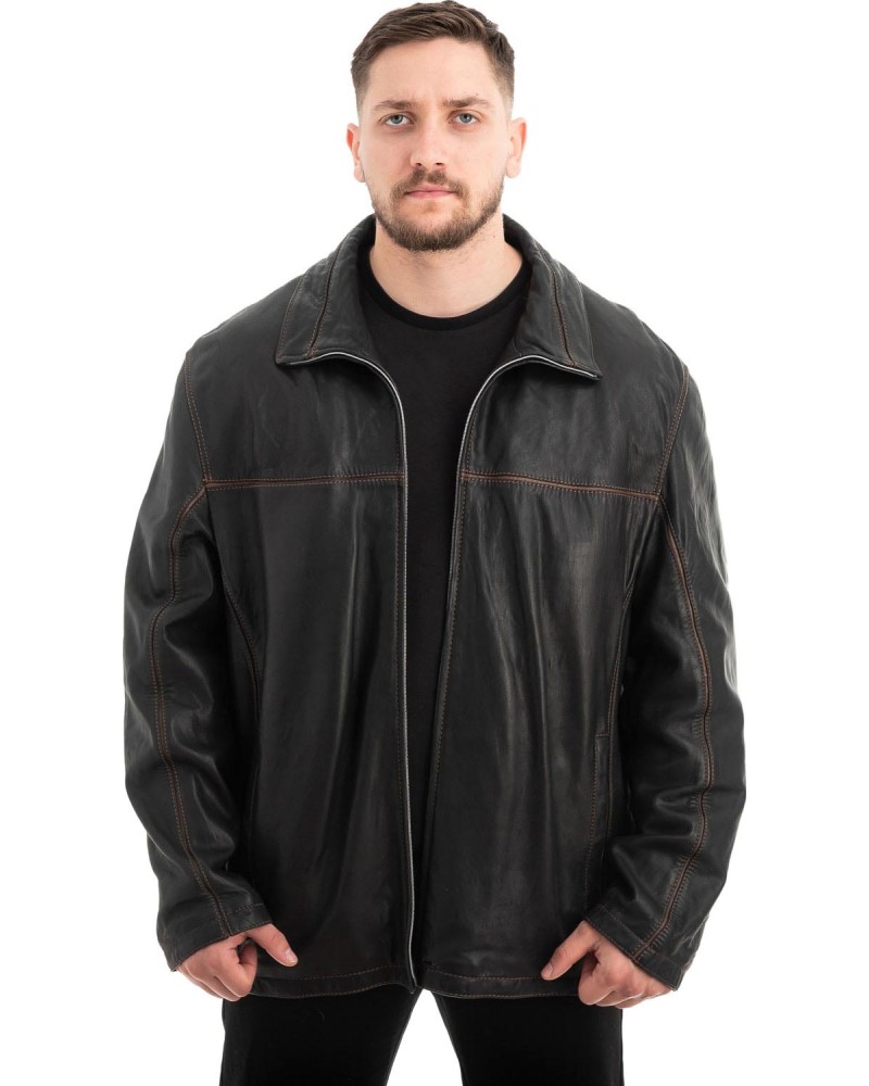  Γνήσιο Ανδρικό Δερμάτινο Μπουφάν - Z651