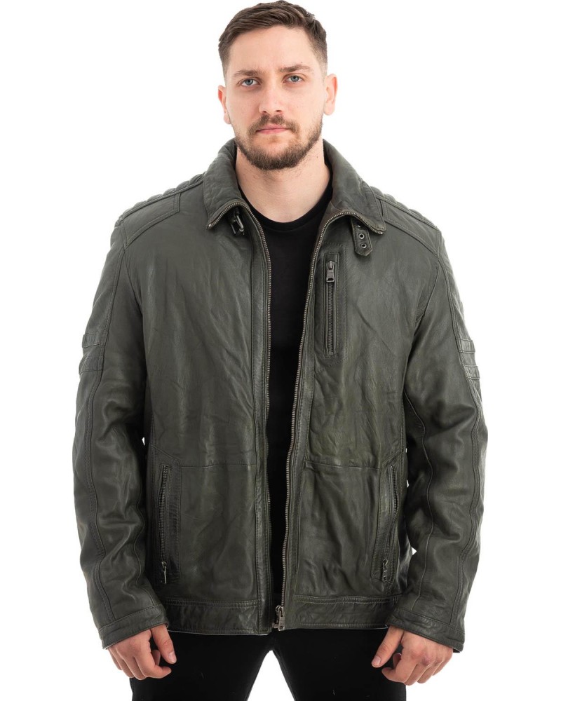  Γνήσιο Ανδρικό Δερμάτινο Μπουφάν - Z653