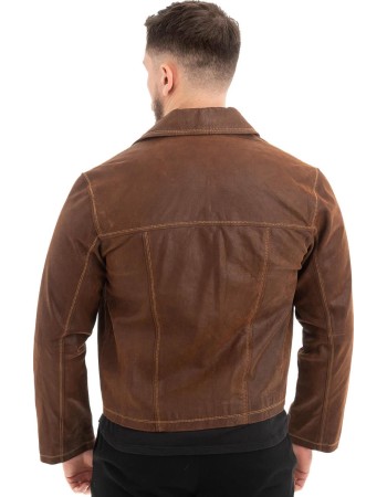  Γνήσιο Ανδρικό Δερμάτινο Μπουφάν - Z656