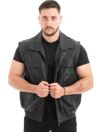 Γνήσιο Ανδρικό Δερμάτινο Γιλέκο - Z661