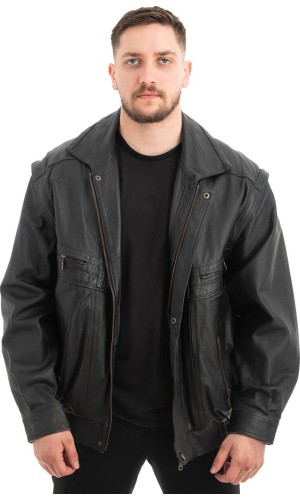  Γνήσιο Ανδρικό Δερμάτινο Μπουφάν - Z664