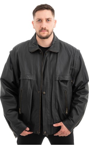  Γνήσιο Ανδρικό Δερμάτινο Μπουφάν - Z667