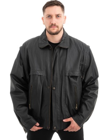  Γνήσιο Ανδρικό Δερμάτινο Μπουφάν - Z667
