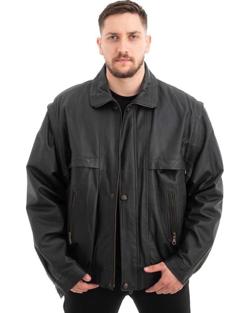  Γνήσιο Ανδρικό Δερμάτινο Μπουφάν - Z667