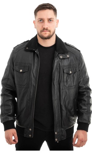  Γνήσιο Ανδρικό Δερμάτινο Μπουφάν - Z672