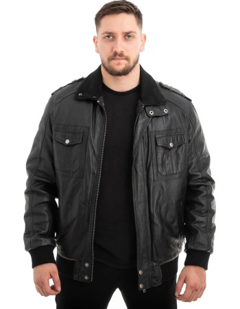  Γνήσιο Ανδρικό Δερμάτινο Μπουφάν - Z672