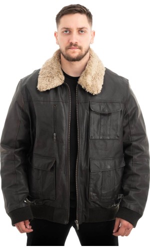 Γνήσιο Ανδρικό Δερμάτινο Μπουφάν - Z673