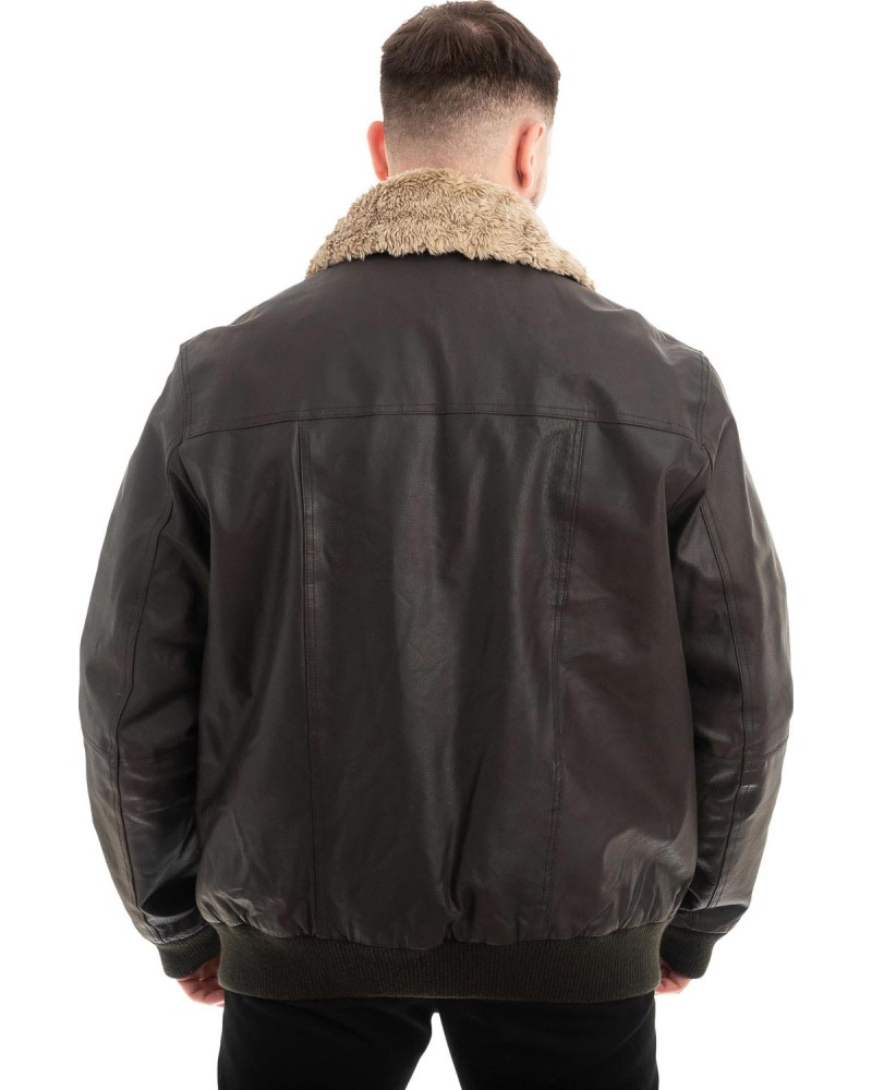  Γνήσιο Ανδρικό Δερμάτινο Μπουφάν - Z673