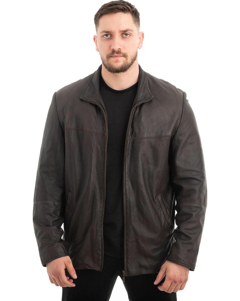  Γνήσιο Ανδρικό Δερμάτινο Μπουφάν - Z676