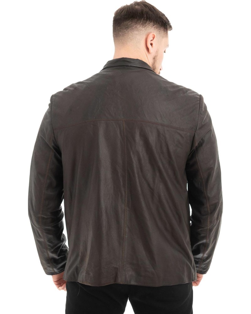  Γνήσιο Ανδρικό Δερμάτινο Μπουφάν - Z676