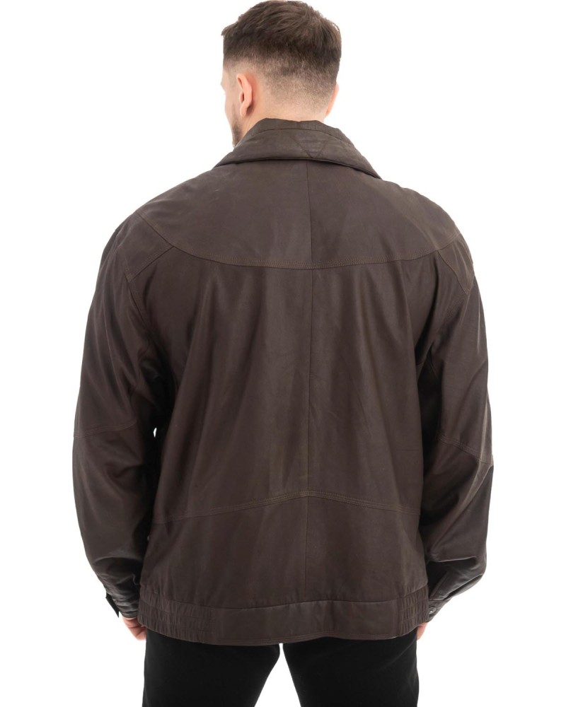  Γνήσιο Ανδρικό Δερμάτινο Μπουφάν - Z677