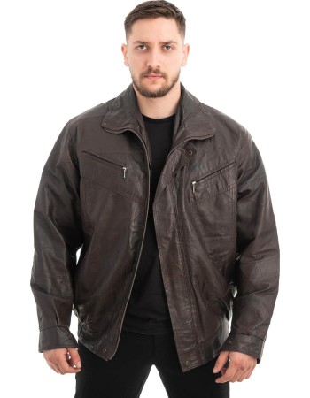  Γνήσιο Ανδρικό Δερμάτινο Μπουφάν - Z689