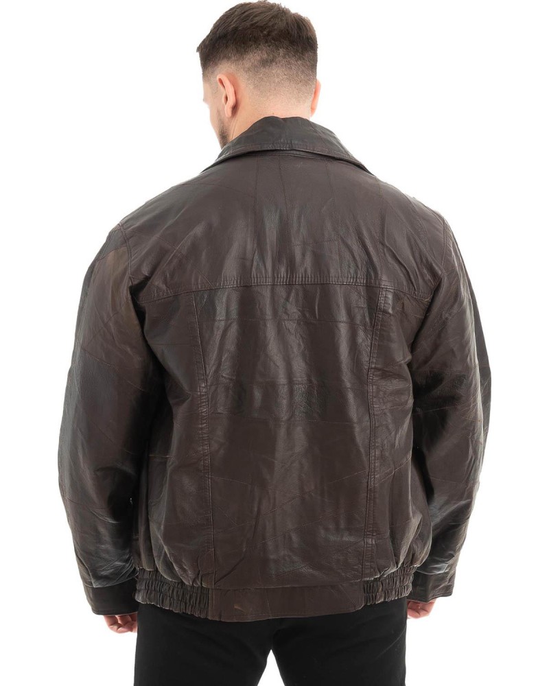  Γνήσιο Ανδρικό Δερμάτινο Μπουφάν - Z689
