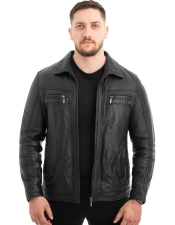  Γνήσιο Ανδρικό Δερμάτινο Μπουφάν - Z691