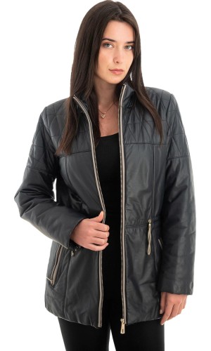 Γνήσιο Γυναικέιο Δερμάτινο Μπουφάν - Z697