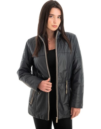 Γνήσιο Γυναικέιο Δερμάτινο Μπουφάν - Z697