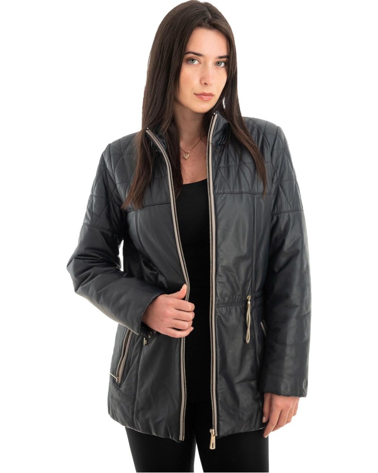 Γνήσιο Γυναικέιο Δερμάτινο Μπουφάν - Z697