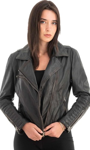 Γνήσιο Γυναικέιο Δερμάτινο Μπουφάν - Z699