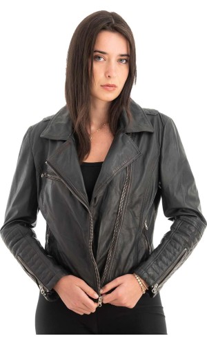 Γνήσιο Γυναικέιο Δερμάτινο Μπουφάν - Z699