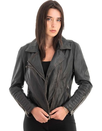 Γνήσιο Γυναικέιο Δερμάτινο Μπουφάν - Z699