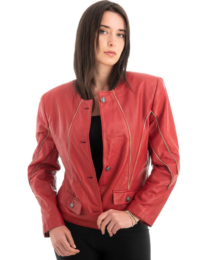 Γνήσιο Γυναικέιο Δερμάτινο Μπουφάν - Z701