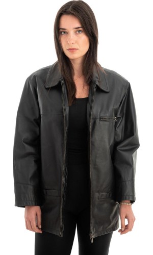 Γνήσιο Γυναικέιο Δερμάτινο Μπουφάν - Z702