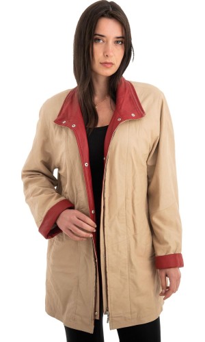 Γνήσιο Γυναικέιο Δερμάτινο Μπουφάν - Z703