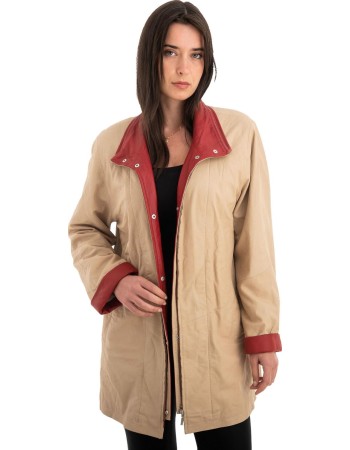 Γνήσιο Γυναικέιο Δερμάτινο Μπουφάν - Z703