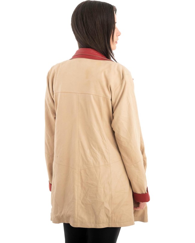 Γνήσιο Γυναικέιο Δερμάτινο Μπουφάν - Z703